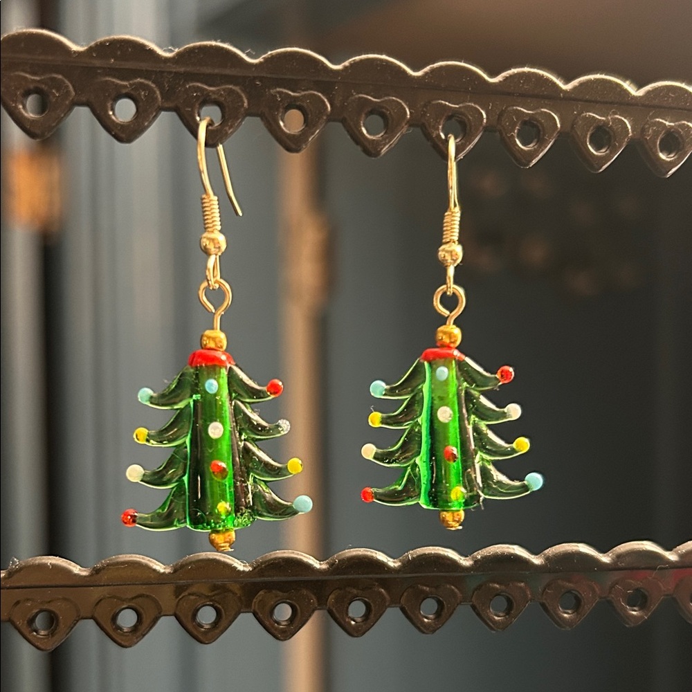 Festive Christmas Tree Earrings